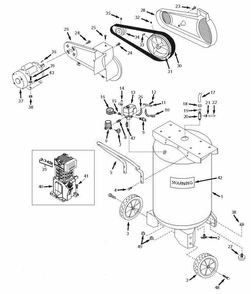 Air Compressor Parts Diagram and Parts List for VS502500AJ  Campbell Hausfeld Compressor